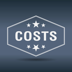 costs hexagonal white vintage retro style label