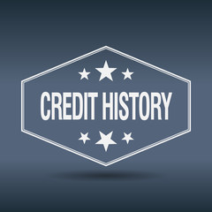 credit history hexagonal white vintage retro style label