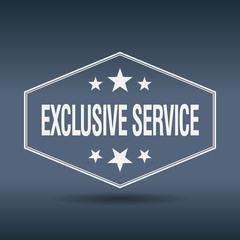 exclusive service hexagonal white vintage retro style label