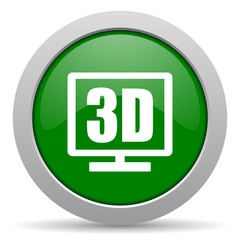 3d display green glossy web icon