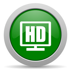 hd display green glossy web icon