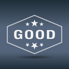 good hexagonal white vintage retro style label
