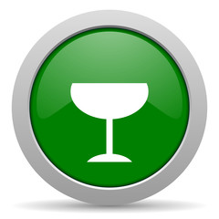 alcohol  green glossy web icon