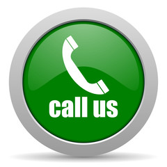 call us green glossy web icon