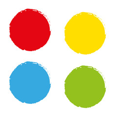 four empty color circle icons - create with vector brash
