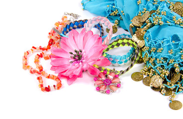 Jewelry and Accessories in sea shell on a white background