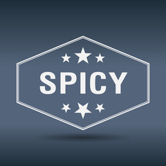 spicy hexagonal white vintage retro style label