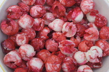 manila tamarind fruit red pink sweet taste seed concept