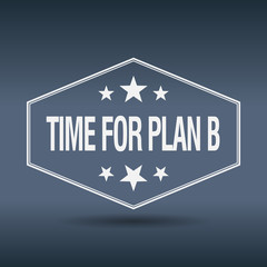 time for plan b hexagonal white vintage retro style label