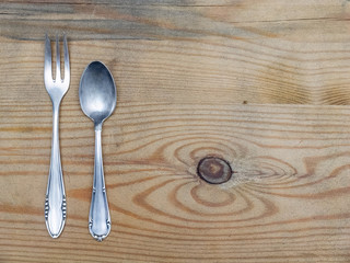 Silver spoon and a fork