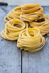 Fresh Homemade Pasta on the wooden table