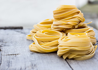 Fresh Homemade Pasta on the wooden table