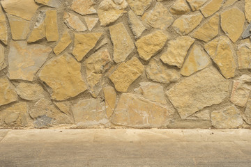 Hintergrund - Steinmauer mit Gehweg