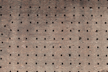 Brick wall of the Castello Sforzesco in Milan, Italy