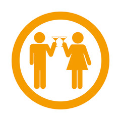 Icono redondo brindis naranja