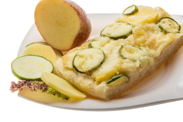 Pizza with zucchini