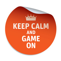 Red vector sticker KEEP CALM and GAME ON