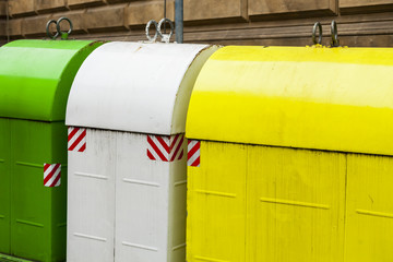 Trash bin for waste bottles.