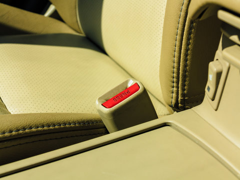 interior modern car elements, close-up of seat belt