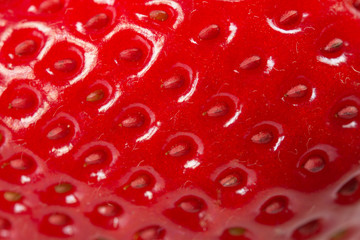 Extreme close up of fresh strawberry texture