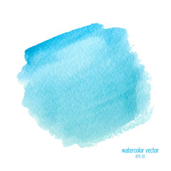 Blue watercolor circle. Pattern design element. Vector illustration Eps 10.	