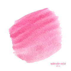 Pink watercolor circle. Pattern design element. Vector illustration Eps 10.	