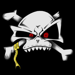 Pirate skull tattoo design