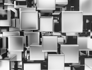 3d abstract metallic cubes background