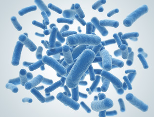 Bacteria cells. High resolution 3d render  - obrazy, fototapety, plakaty