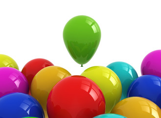Fototapeta na wymiar Many colourful balloons isolated on white background