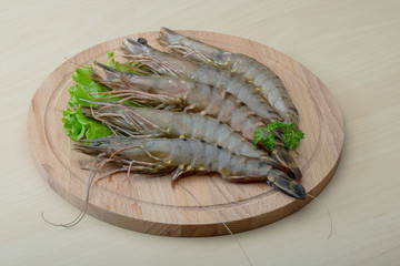 Raw tiger shrimps