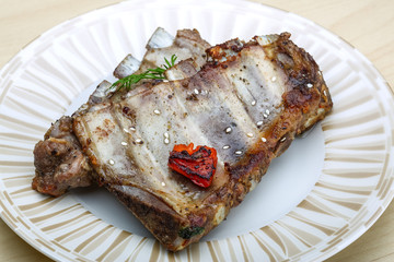 Roasted pork ribs
