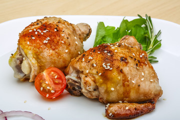 Roasted chicken thighs