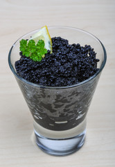 Fototapeta na wymiar Black caviar