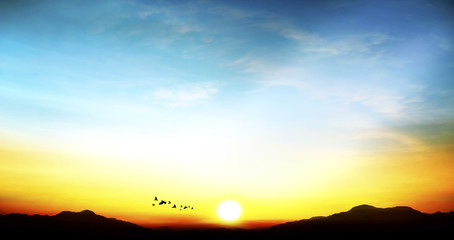 beautiful sky and sunset