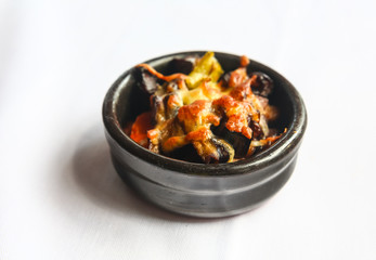 Pot with baked veal