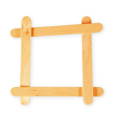 Wooden frame on white