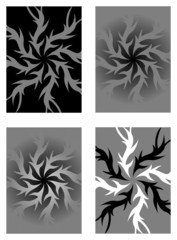 Fondo con llamas estilo tribal blanco y negro