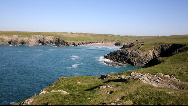 Porth Joke cove by Crantock Cornwall England UK 
