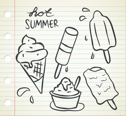 summer ice cream doodle