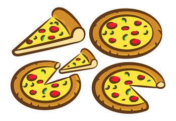 set of pizza icon