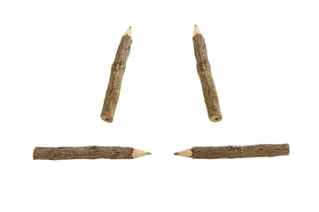 Wooden Pencil on white background.