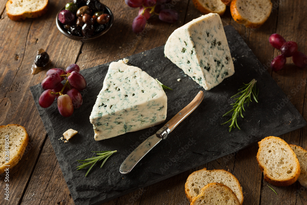 Canvas Prints organic blue cheese wedge