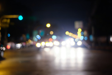 Bokeh from car light on the traffic road