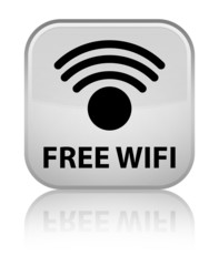 Free wifi white square button
