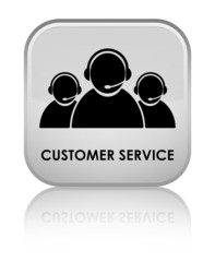 Customer service (team icon) white square button
