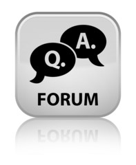 Forum (question answer bubble icon) white square button