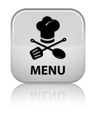 Menu (restaurant icon) white square button