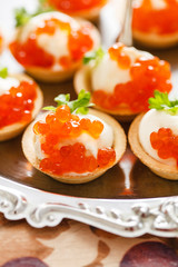 canape with caviar