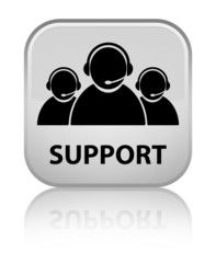 Support (customer care team icon) white square button